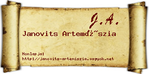 Janovits Artemíszia névjegykártya
